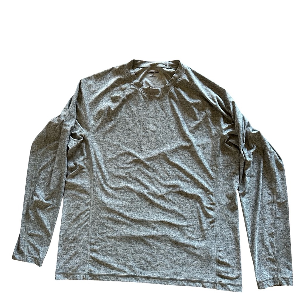 Lands' End Gray Men's Swim Rash Guard